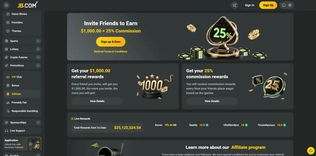 JB affiliate program.