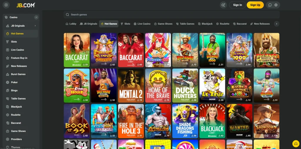 JB Casino games.