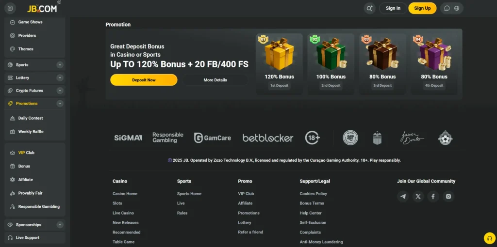 JB Casino sports promotion.